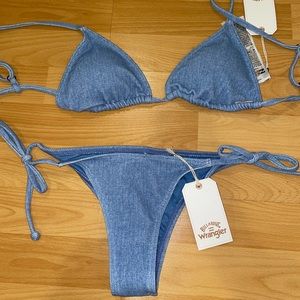 Billabong X Wrangler Down denim blue bikini